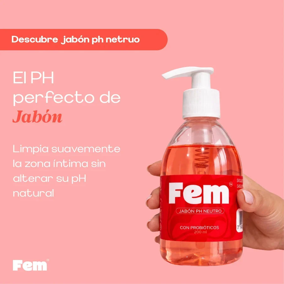 Jabón Íntimo PH Neutro Fem, Ayuda A Mantener La Flora De Tu Zona Íntima x 200 mL
