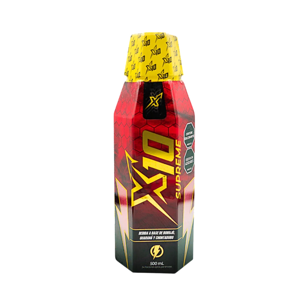 Energizante Y Potenciador Sexual X10 Supreme Para Adultos Bebida a Base de Borojó, Guaraná y Chontaduro