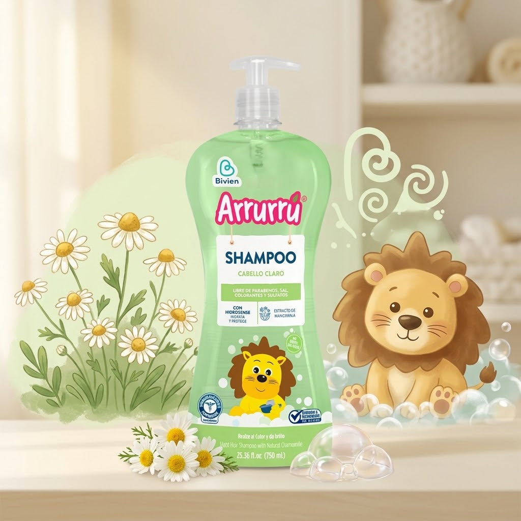 Shampoo Cabello Claro Arrurrú Para Bebés Niños 750 mL