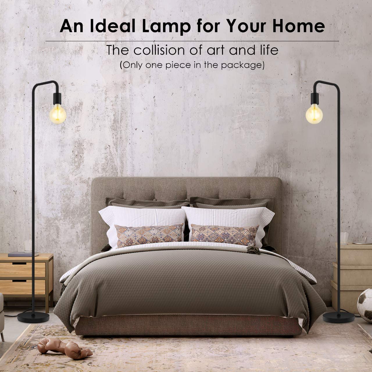 Lámpara De Pie Led Para Habitación Oficina Sala Moderna - Negra