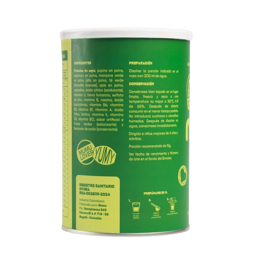 Batido Verde En Polvo Favorece La Digestión (Sabor Frutos Verdes) - Mumu