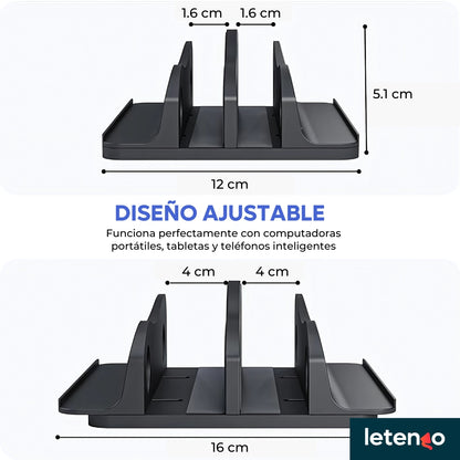 Base Soporte Vertical Doble Macbook Portátil Tablet Celular