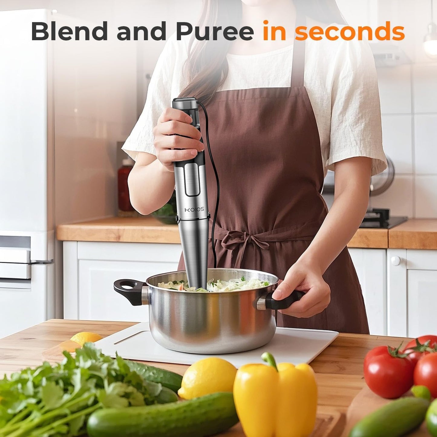 Batidora De Inmersión Koios Licuadora De Mano 5 En 1, 1100w
