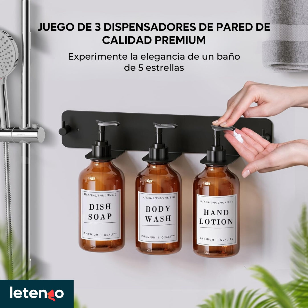 Dispensadores De Jabón Loción Champú Con Soporte Para Pared