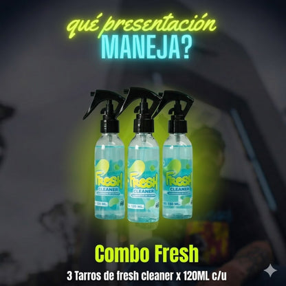 Kit x3 Spray Eliminador De Olores Fresh Cleaner Para Gorras, Zapatos, Cascos, Bolsos