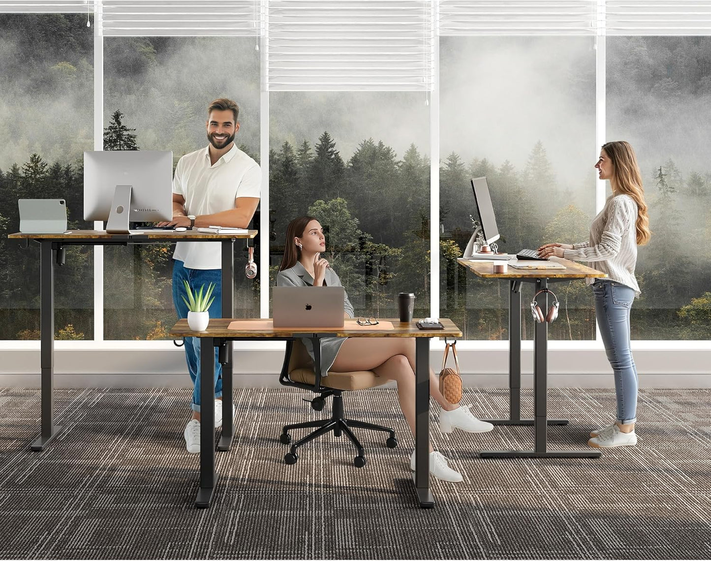 Escritorio Eléctrico De Altura Ajustable, De 60 X 120 Cm