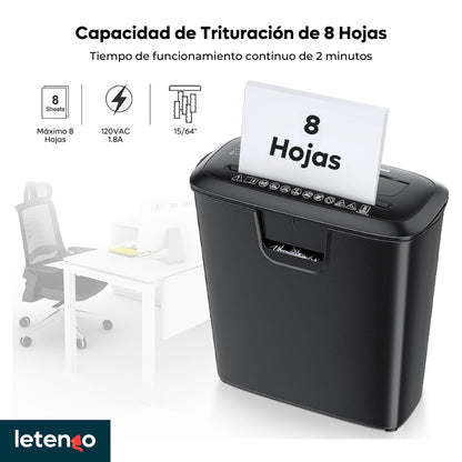 Destructora Trituradora De Papel Tarjeta Picadora Automática