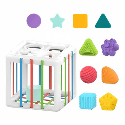 Juguete Montessori Cubo De Encajar Figuras Didácticas Para Bebé y Niño.