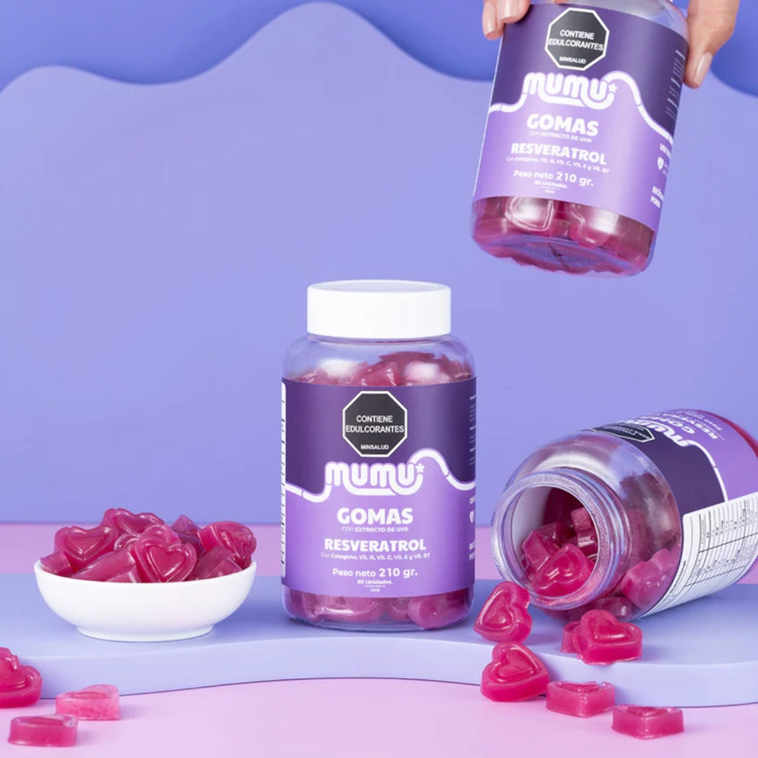 Gomas de Resveratrol 60Unds Sabor Uva -  Mumu