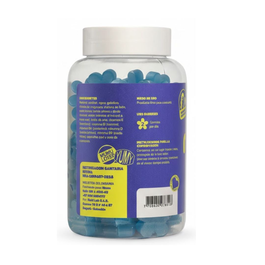 Gomas de Melena de Leon 60Unds Sabor Mora Azul -  Mumu
