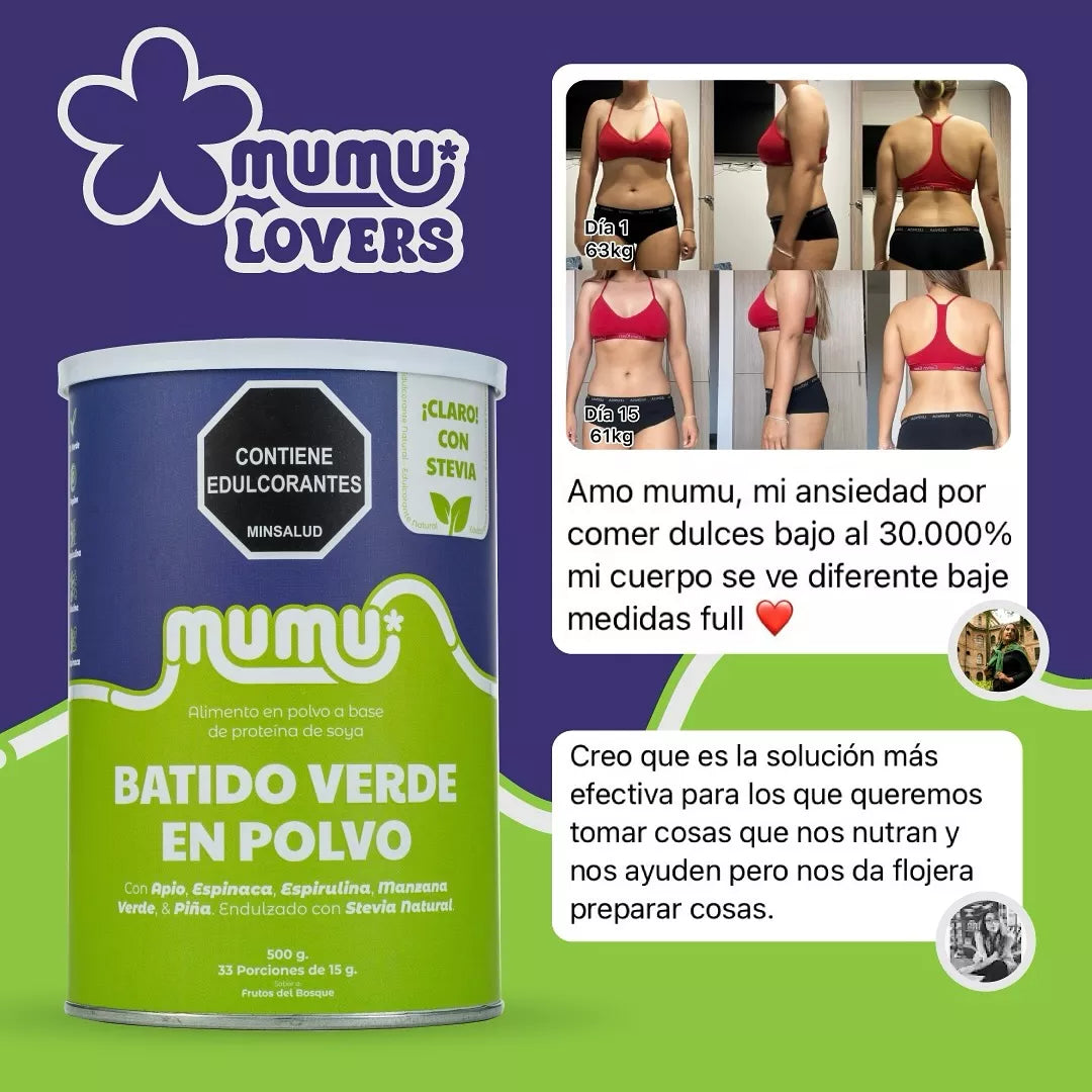 Kit Perdida De Peso : Batido Verde, Gomas De Manzana De Vinagre - Mumu