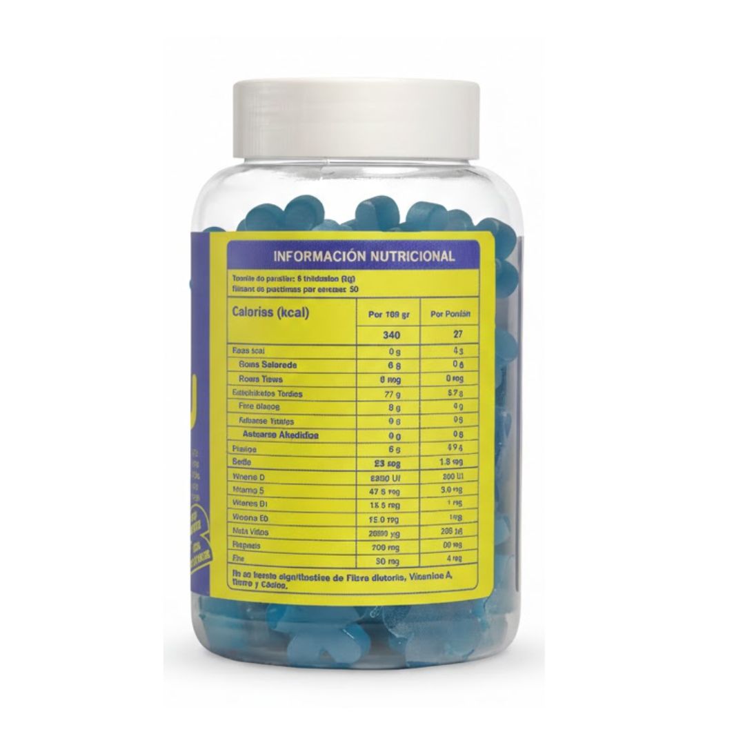 Gomas de Melena de Leon 60Unds Sabor Mora Azul -  Mumu