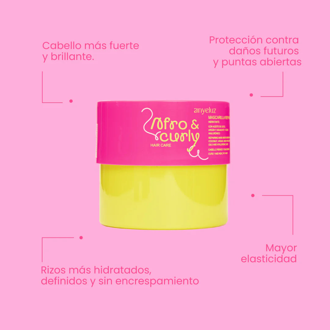 Mascarilla Reparadora Hidratante Para Rizos Afro & Curly - Anyeluz