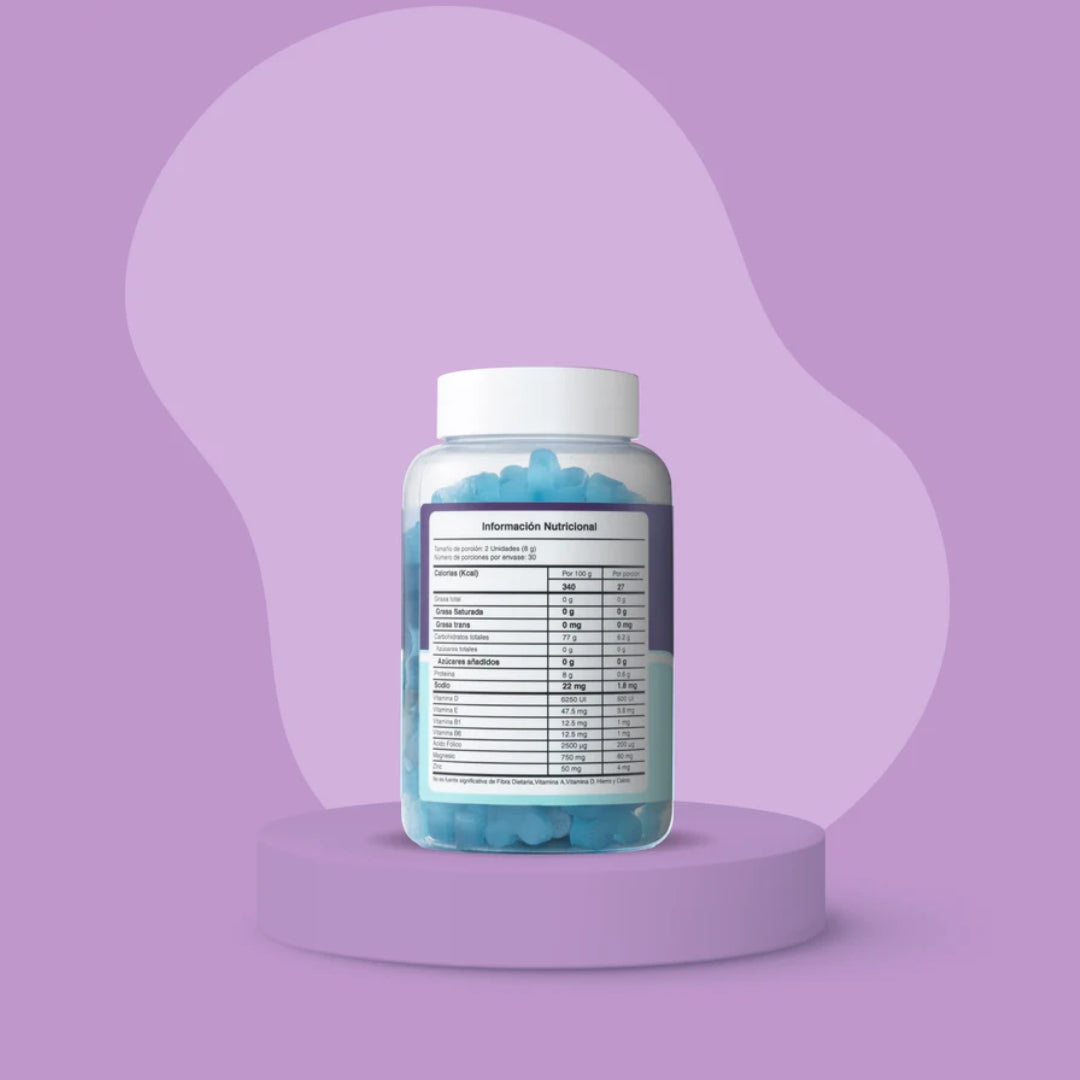 Gomas de Melena de Leon 60Unds Sabor Mora Azul -  Mumu