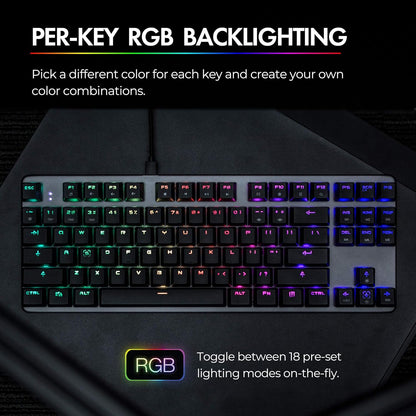 Teclado Mecanico Gaming 80% Tecware Phantom L Low Profile Teclado Negro Rgb Idioma Inglés Us Tw-kb-pl-zobr Qwerty