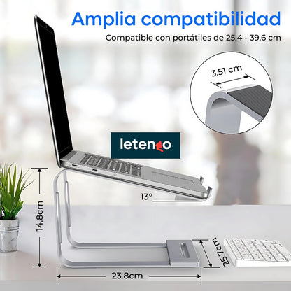 Base Soporte Ajustable Pc Portátil Laptop Ergonómic Aluminio