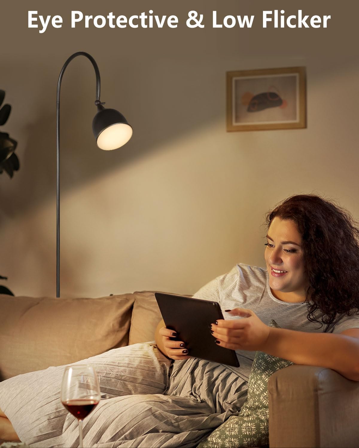 Lámpara De Pie Led Con Mesa Habitación Oficina Sala Moderna