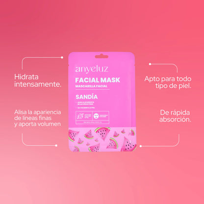 Mascarilla Facial Sandía, Hidratación Profunda Para Descansar La Piel  - Anyeluz