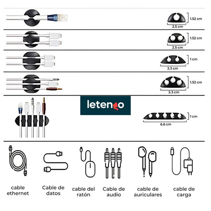 Kit Organizador De Cables Para Escritorio, Computador, Tv