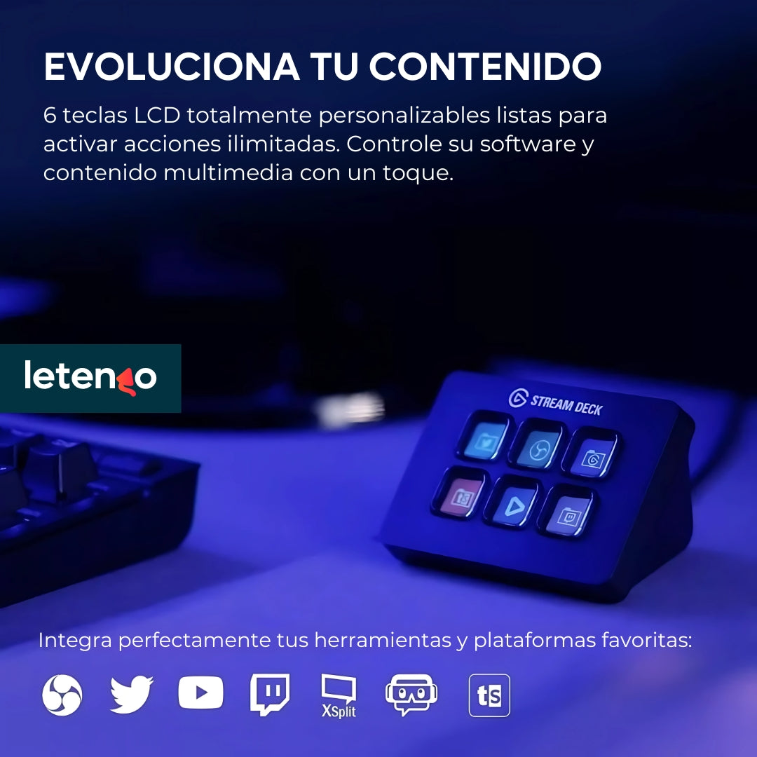 Stream Deck Mini Elgato Controlador De Transmisión Contenido