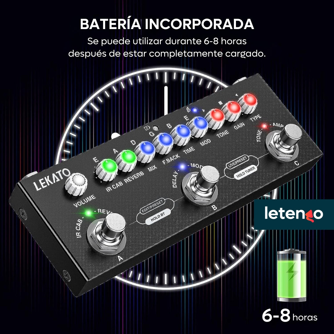 Pedalera Multiefectos Lekato Para Guitarra Eléctrica, Bajo