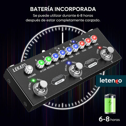 Pedalera Multiefectos Lekato Para Guitarra Eléctrica, Bajo
