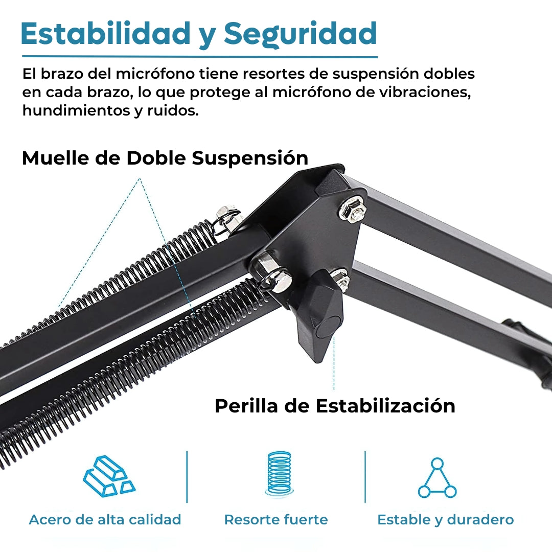 Brazo Soporte Ajustable Para Micrófono Cámara Celular Webcam