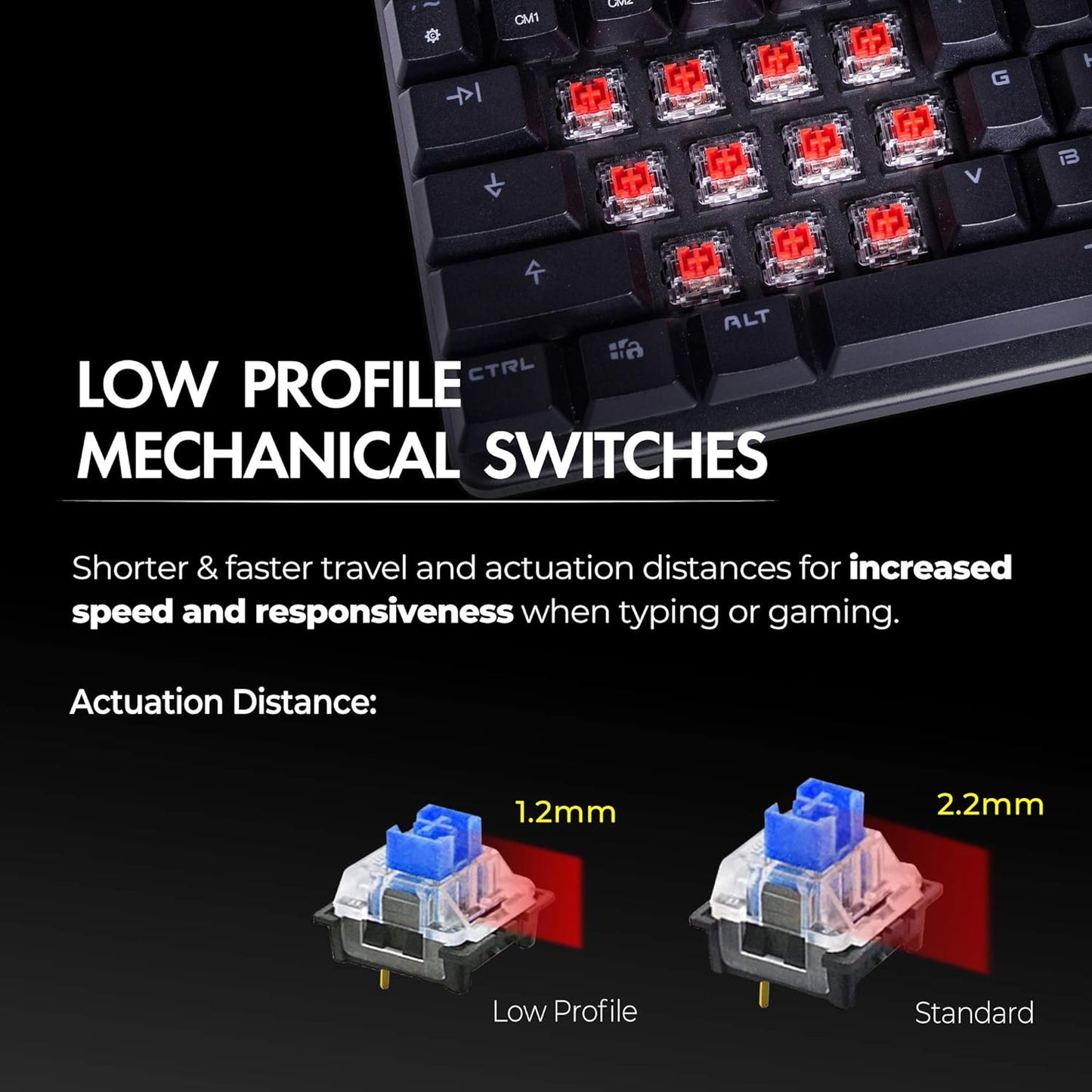 Teclado Mecanico Gaming 80% Tecware Phantom L Low Profile Teclado Negro Rgb Idioma Inglés Us Tw-kb-pl-zobr Qwerty