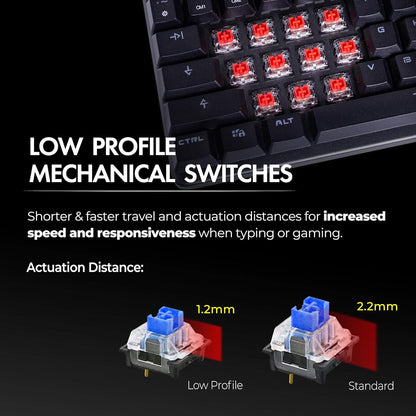 Teclado Mecanico Gaming 80% Tecware Phantom L Low Profile Teclado Negro Rgb Idioma Inglés Us Tw-kb-pl-zobr Qwerty