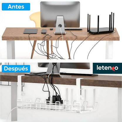 Bandeja Organizadora De Cables Para Mesa Escritorio De Metal