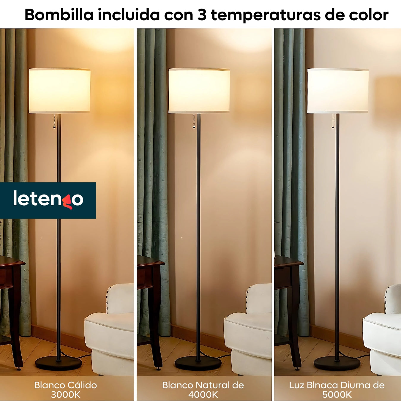 Lámpara De Pie Led Para Sala Habitación Oficina Moderna