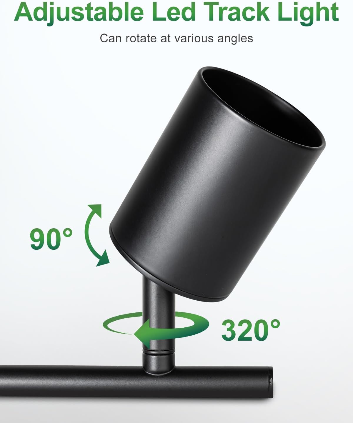 Lámpara De Techo Moderna Plegable Con Cabezal Giratorio Negro