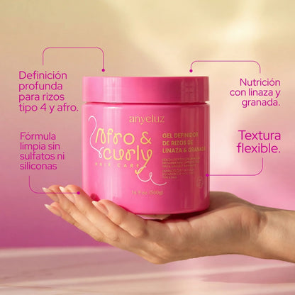 Gel Definidor De Rizos Con Linaza y Granada - Anyeluz