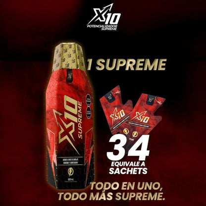 Energizante Y Potenciador Sexual X10 Supreme Para Adultos Bebida a Base de Borojó, Guaraná y Chontaduro