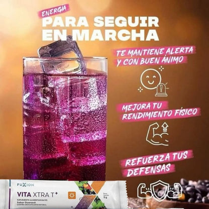 Vita Xtra T+ Fuxion Vitaminas Y Energía - 28 Sobres