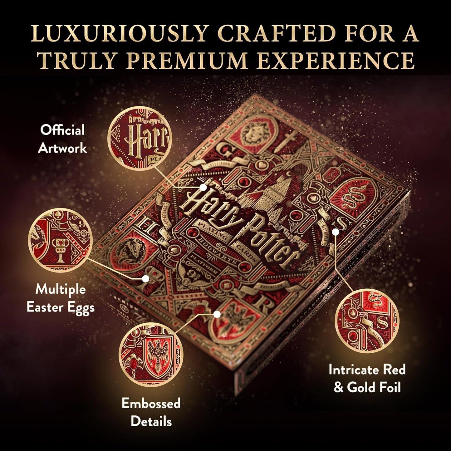 Baraja Cartas Poker Premium Edición Harry Potter Gryffindor