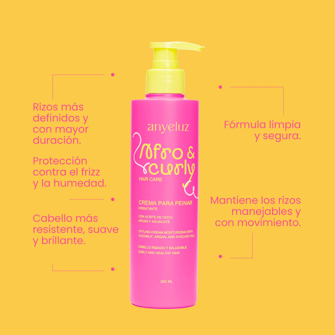 Crema Para Peinar Hidratante Para Rizos Afro & Curly - Anyeluz