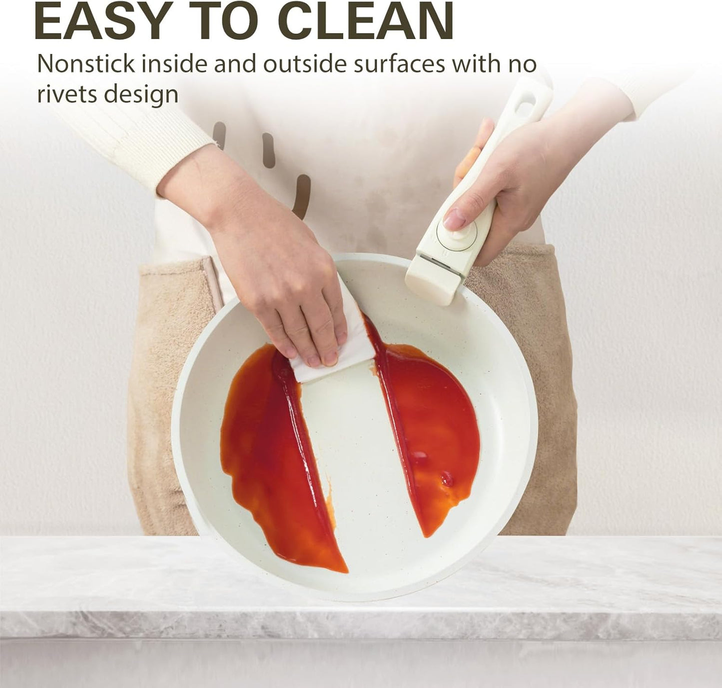 Juego De Ollas De Cerámica Batería Antiadherente Extraíble