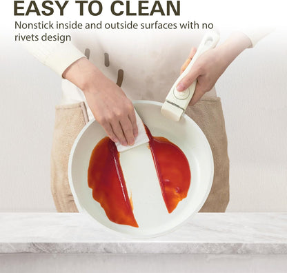 Juego De Ollas De Cerámica Batería Antiadherente Extraíble