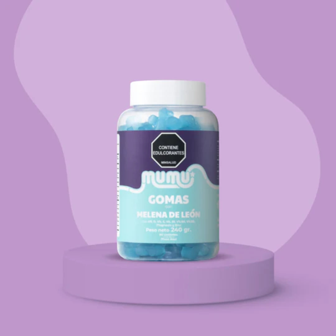 Gomas de Melena de Leon 60Unds Sabor Mora Azul -  Mumu