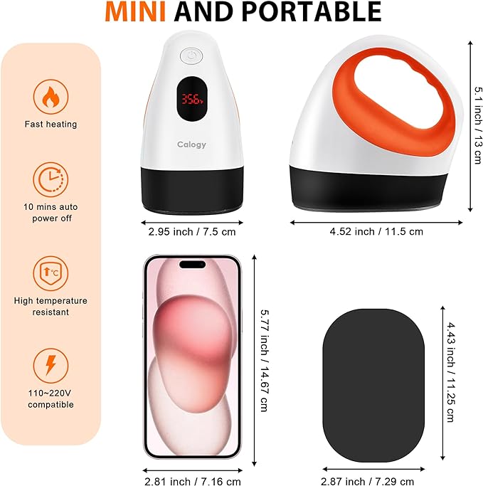 Mini Prensa De Calor Calogy Portátil Estampado Sublimación Ropa