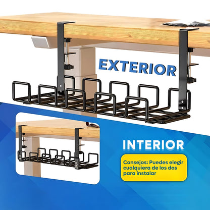 Bandeja Organizadora De Cables Para Escritorio De Metal