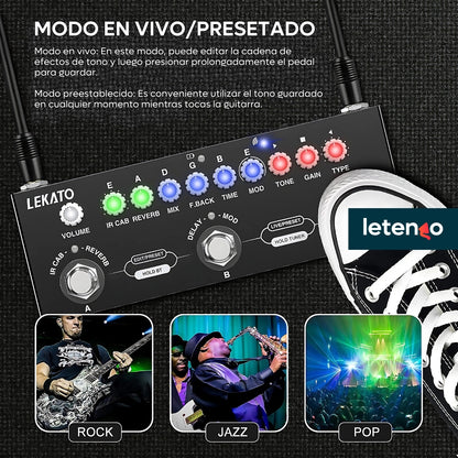Pedalera Multiefectos Lekato Para Guitarra Eléctrica, Bajo