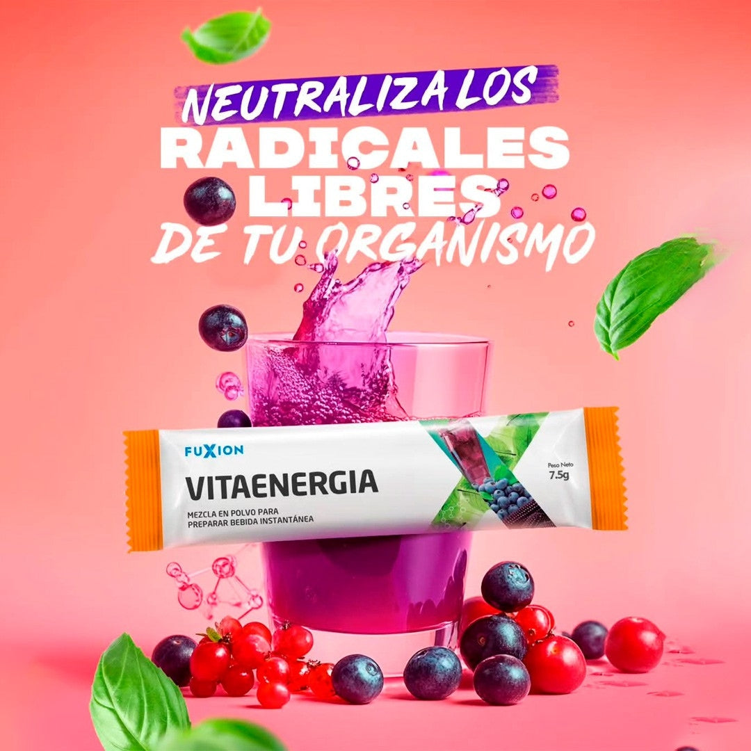 Vitaenergía Fuxion Vitaminas, Minerales,  Antioxidantes, Aminoácidos - 30 Sobres