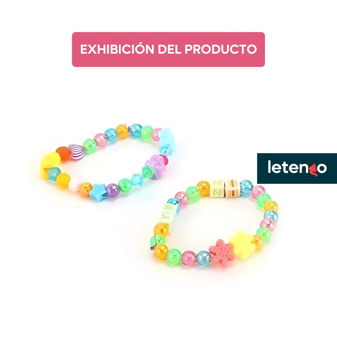 Kit Infantil Bisuteria Chaquiras Peinados Pulseras Joya Niña