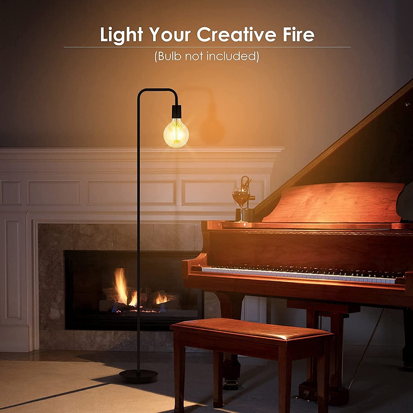 Lámpara De Pie Led Para Habitación Oficina Sala Moderna - Negra