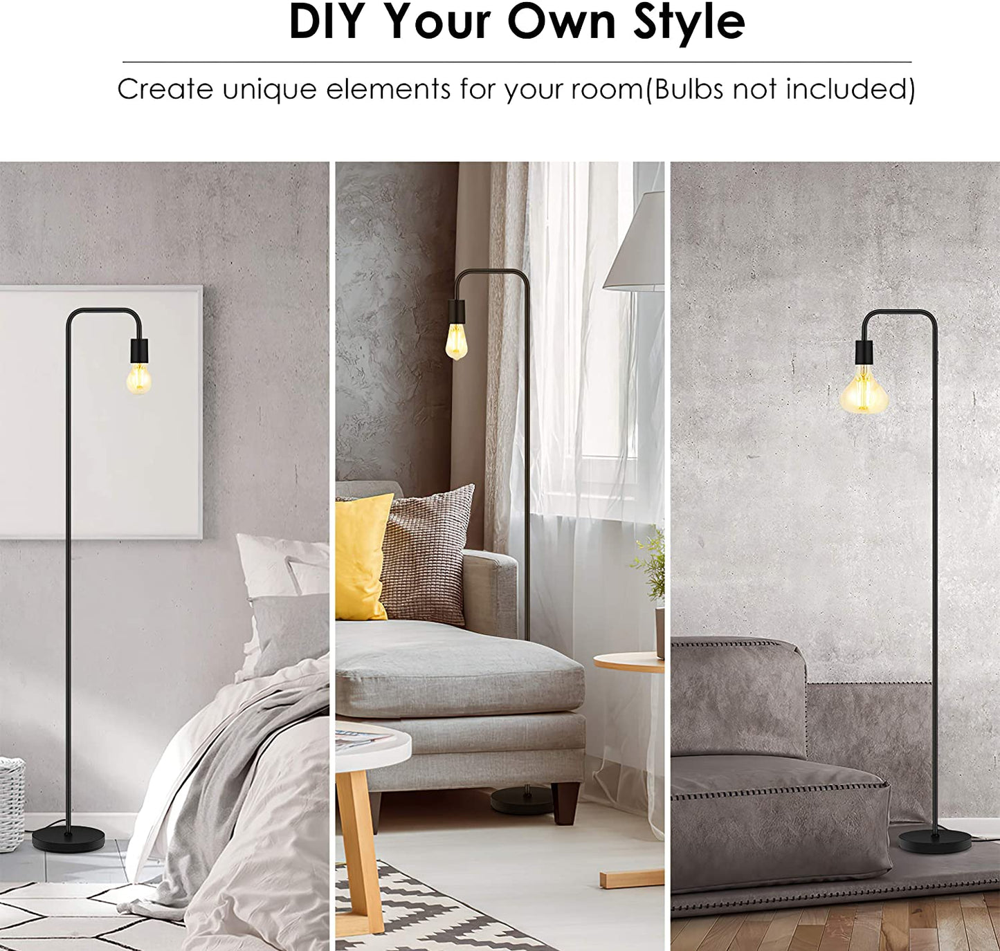 Lámpara De Pie Led Para Habitación Oficina Sala Moderna - Negra