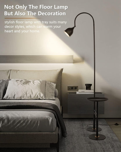 Lámpara De Pie Led Con Mesa Habitación Oficina Sala Moderna