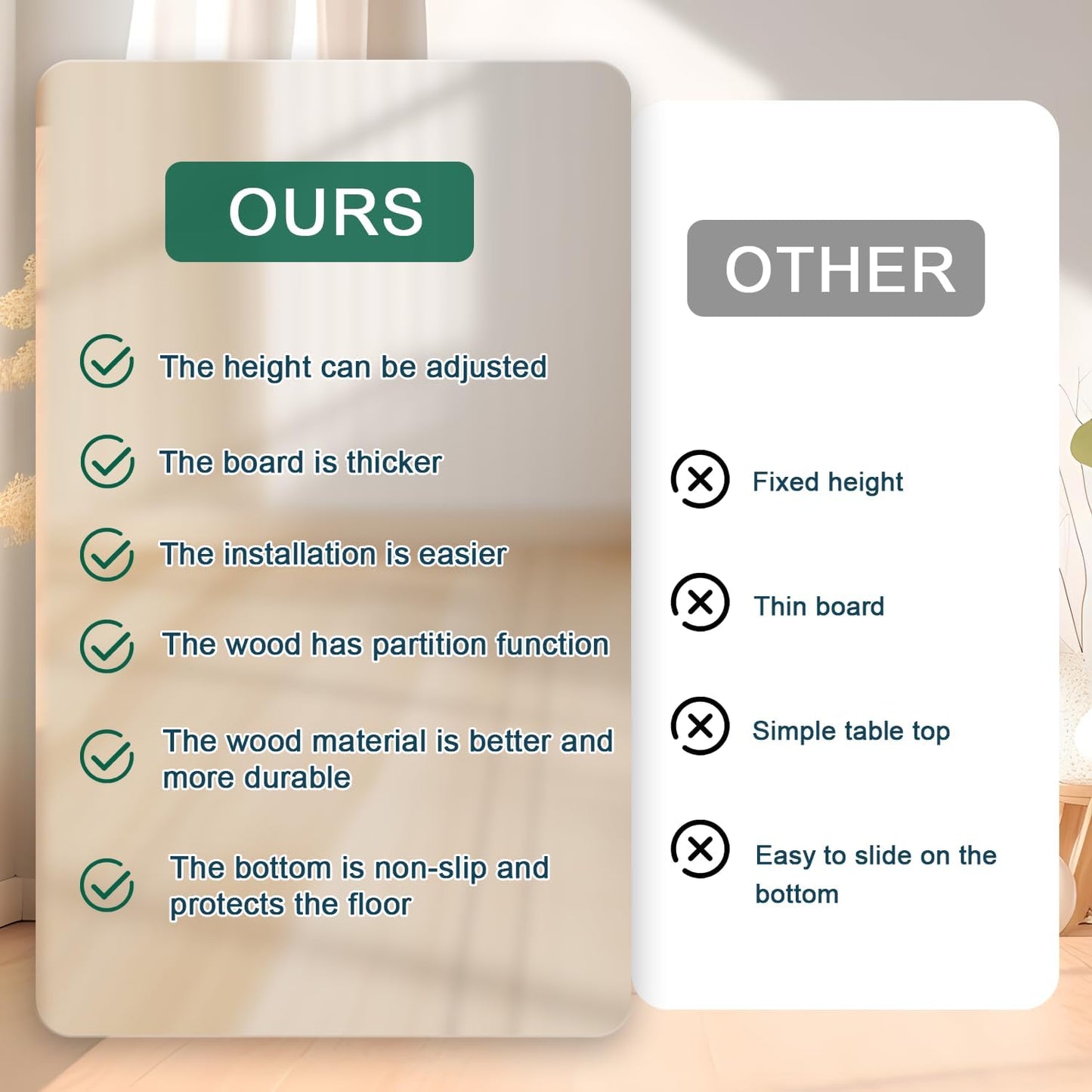 Mesa Auxiliar De Bambu Forma C Para Sofa De Altura Ajustable