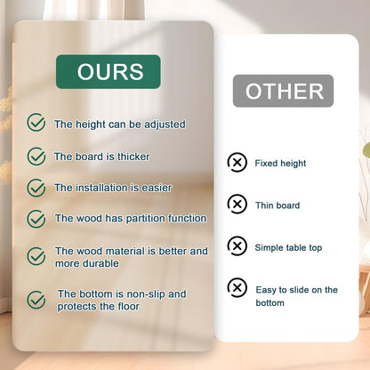 Mesa Auxiliar De Bambu Forma C Para Sofa De Altura Ajustable